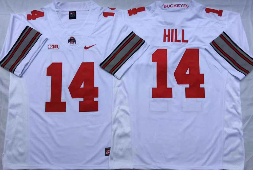 NCAA Men Ohio State Buckeyes White 14 HILL